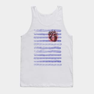 striped heart Tank Top